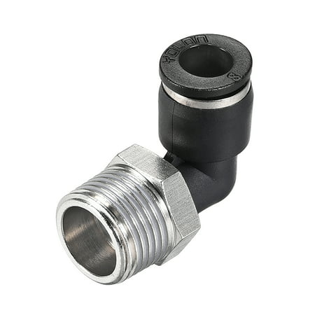 Push to Connect Tube Fitting Nylon Plastic Male Elbow 8mm Tube OD x 3/8 NPT Male 